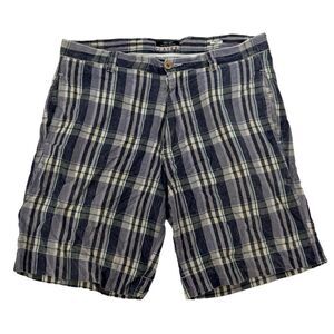 Snake Eyes Players Multicolor Plaid Flat Front Chino Shorts Sz 32 (36" Waist)